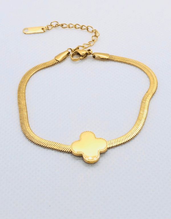 Clover Gold Plated Stainless Steel Bracelet